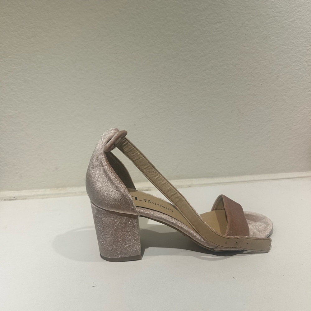 Pink velvet heels, worn once, size 6.5 women’s